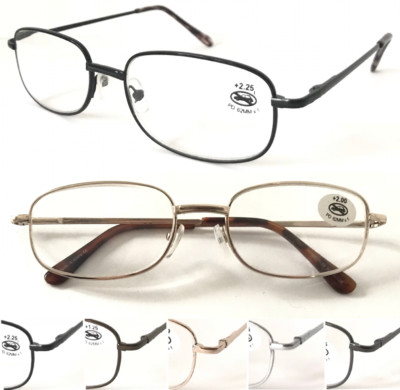 Klassische Metall Lesebrille Federscharnier einfacher Steg angenehm zu tragen L39