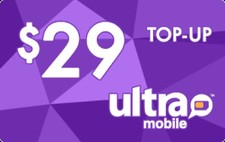 Ultra Mobile Prepaid 29 Refill Top-Up Prepaid Card ,PIN / RECHARGE