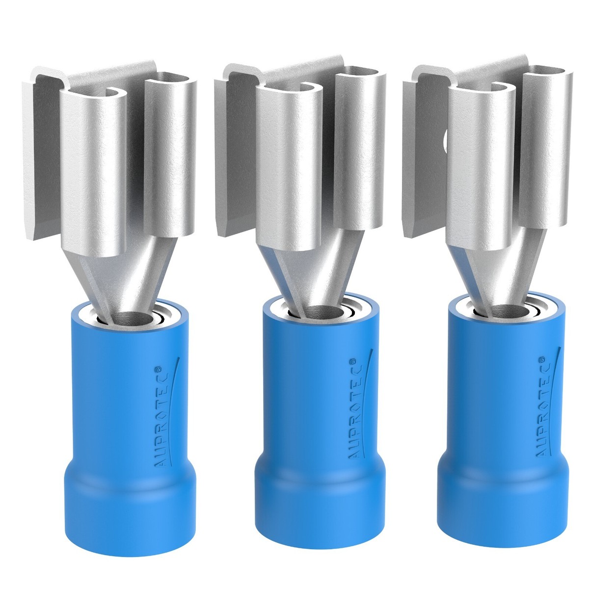 Flachsteckhülsen Abzweigverbinder 25 Stück - Teilisoliert Für 0,5-6 Mm² Kabel