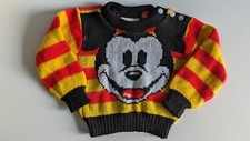 Vintage 70s Kids Mickey Mouse Cardigan Sweater NOS Pullover Disney Baby RARE