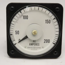 General Electric 50-103131LSRL2 0-200AC Amp Panel Meter Ammeter