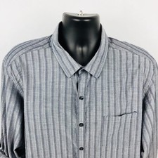 Marc Anthony 2XL Men's Shirt Slim Fit Club Gray Striped SEE COND NOTE (B)