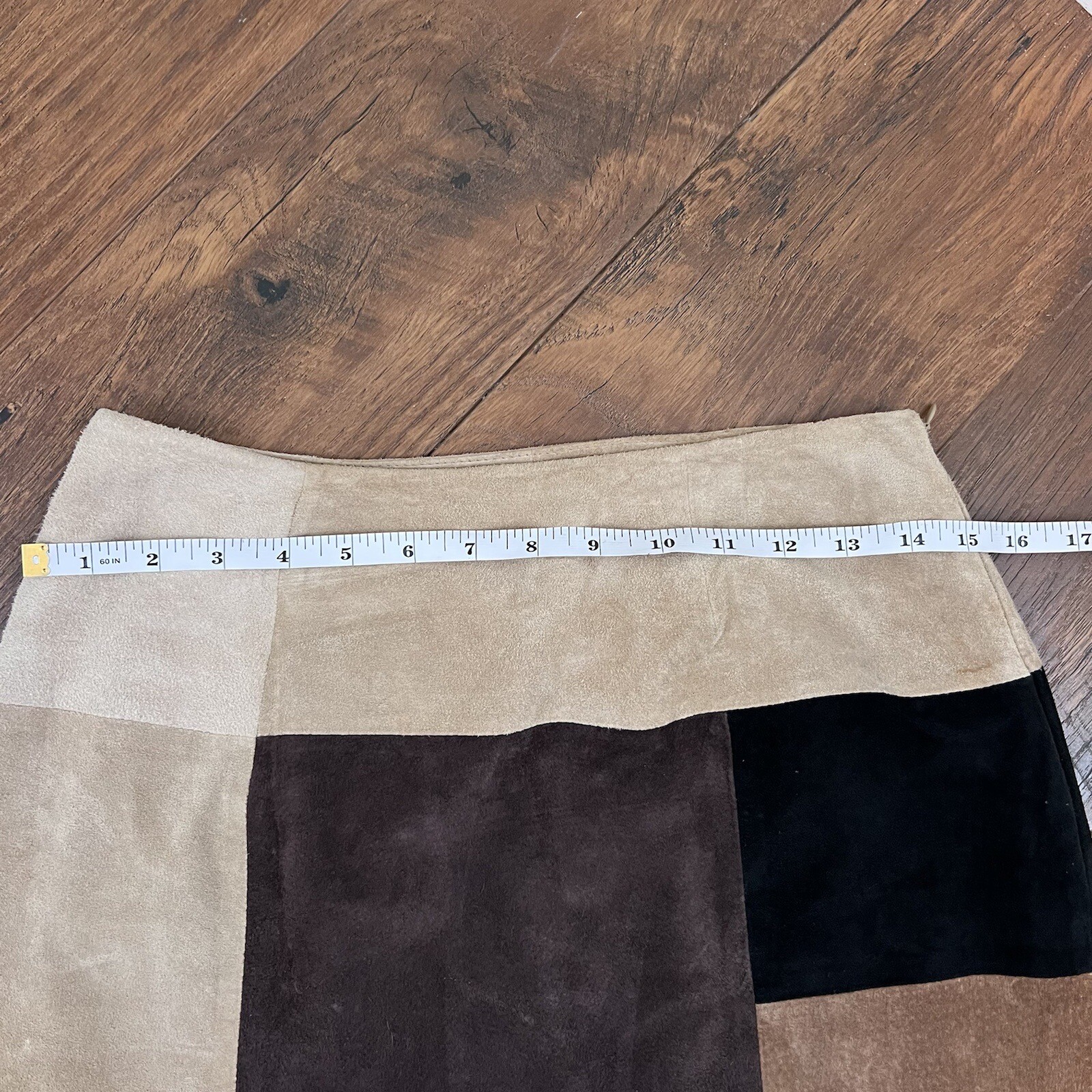 Vintage Alfani Petite Patchwork Leather Brown/Neu… - image 3