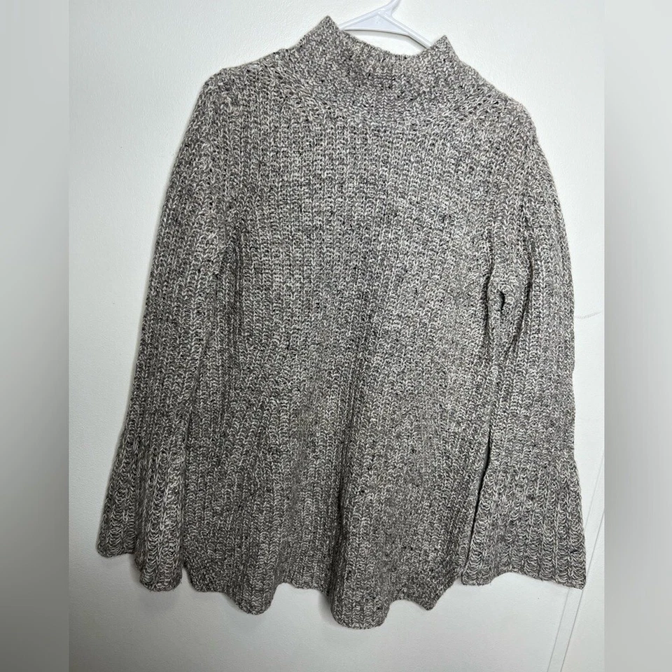 Suéter Ann Taylor Mezcla de Lana Grueso Tejido Mangas Campana Talla Grande
