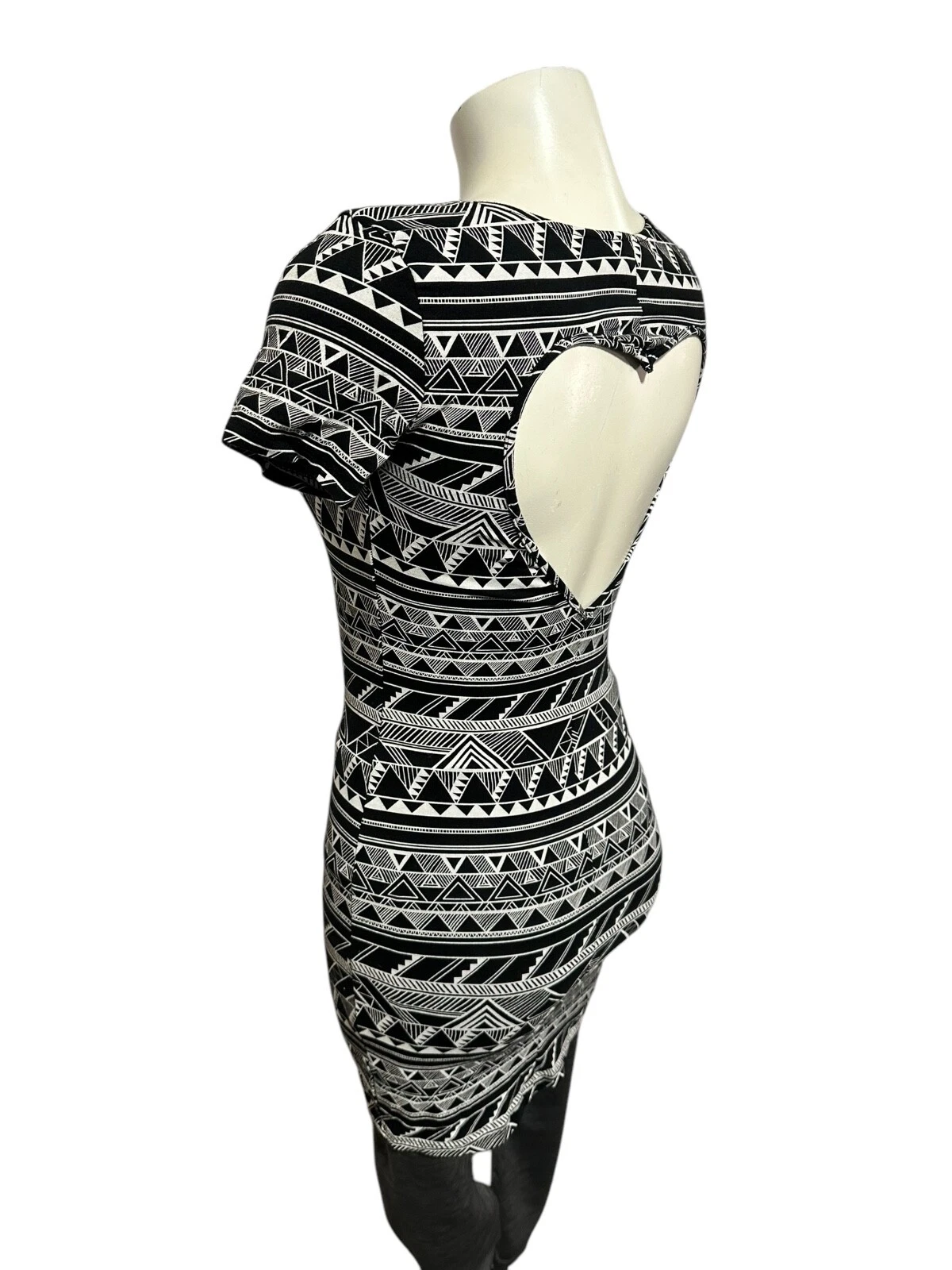 UNDERCOVER ROSA Victoria's Secret Vestito Donna Cuore Ritaglio Bodycon Geometrico Taglia S