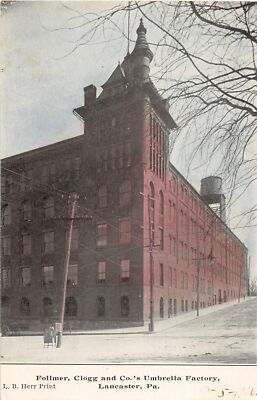H90/ Lancaster Pennsylvania Postcard c1910 Follmer Clogg Umbrella Factory 100