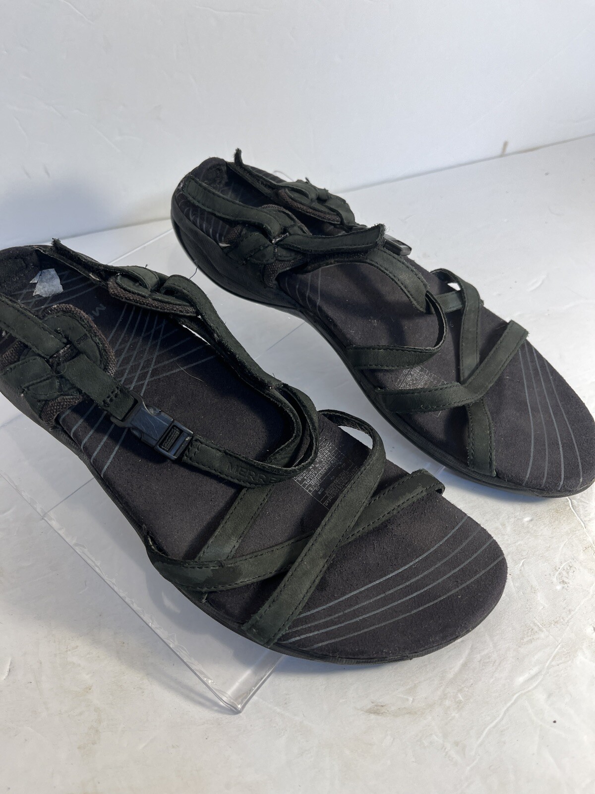 Merrell Aster sandalo sportivo in pelle donna taglia 9 40 nero buone condizioni