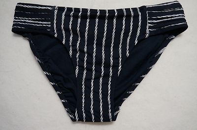 Seafolly Coastline Pleated Side Bikini Bottoms INDIGO NAVY (US 6-AUS 10)-$71