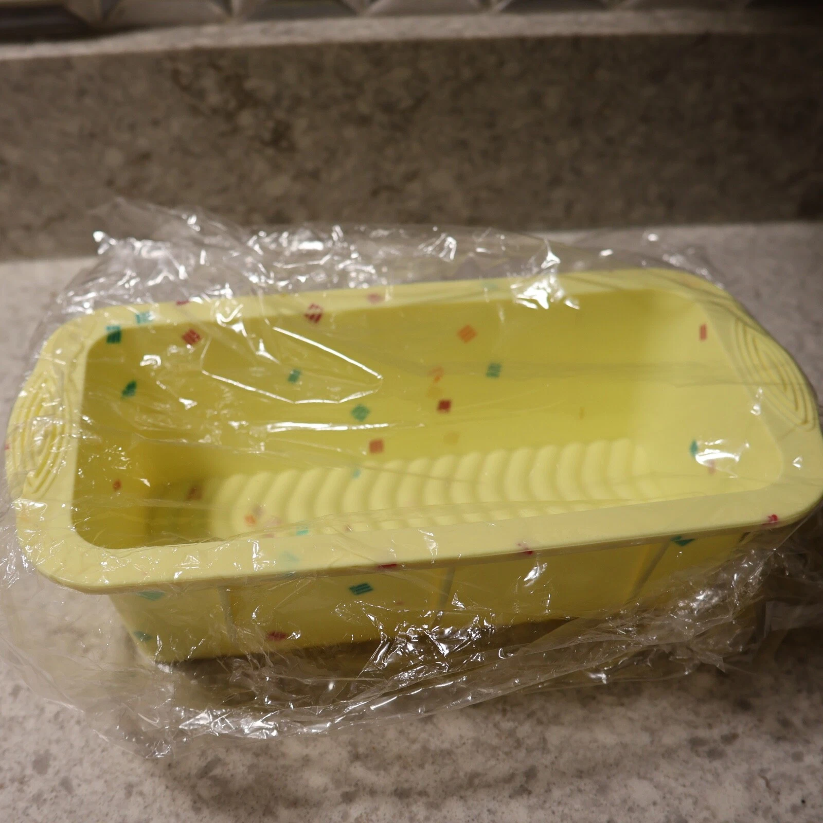 Confetti Structured Silicone Rectangular Loaf Pan Yellow Multi Color