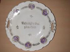 Antiker DEKO TELLER / BROTTELLER "Unser t&auml;glich Brot gib uns heute"