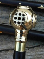Brass Style Designer Head Handle Wooden Walking Stick Vintage Cane Antique Gift