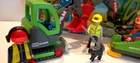 Vintage Playmobil 3279 3790  Excavator and Street Sweeper Figures