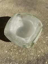 Vtg Clear Glass Bubble Ashtray