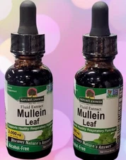 2 Pack ( 1 oz + 1 oz ) Nature's Answer Alcohol Free Mullein Leaf