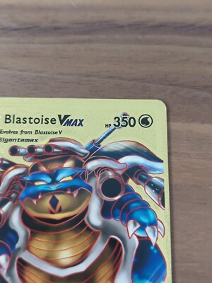 Pokemon Blastoise VMAX Gold Foil Card HP 350 Fan Art | eBay