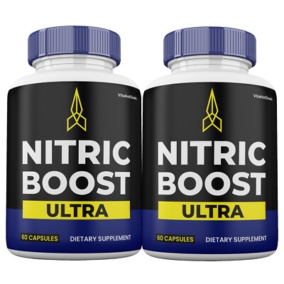 Nitric Boost Blood Flow Pills,  Male Supplement, Max Strength (2 Pack)