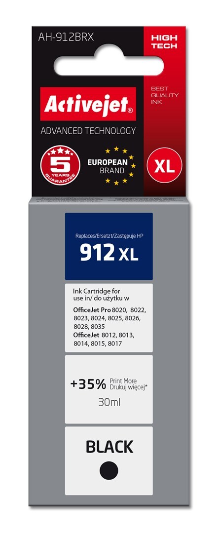 5901443119630 Аккумулятор Activejet AH-912BRX для HP Drucker оригинальный аккумулятор HP 912XL 3YL 6190₽