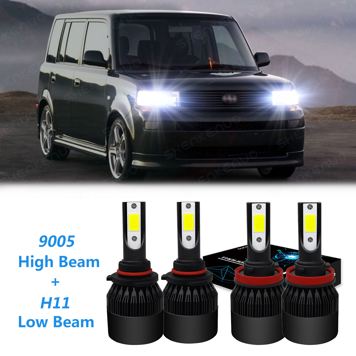 For Scion XB 2008-2015 Combo 4x LED Headlight Hi/Lo Beam Fog Light