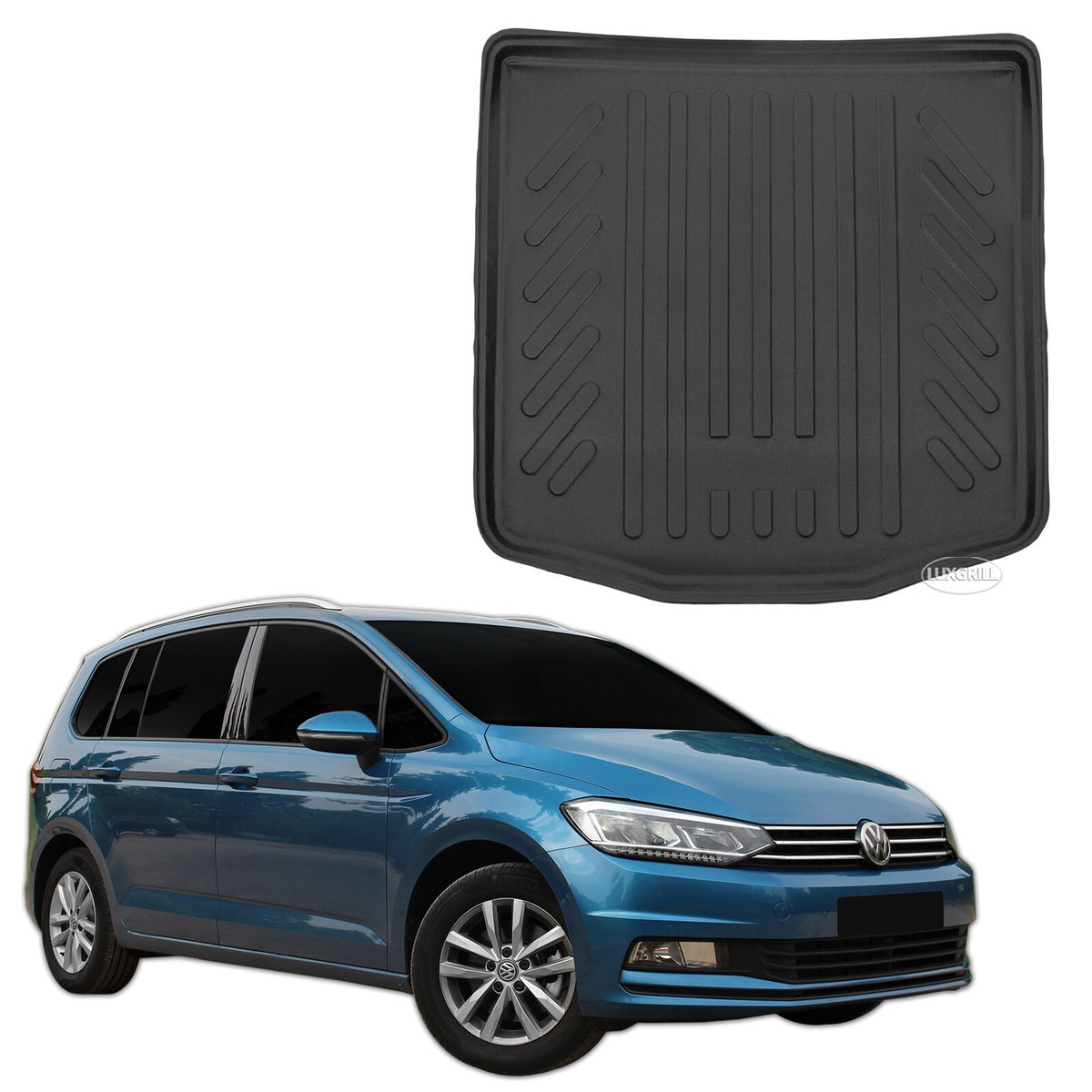 Vasca Bagagliaio Su Misura Per VW Touran I (1T, 2003-2015) - Nero, Antiscivolo - Foto 3