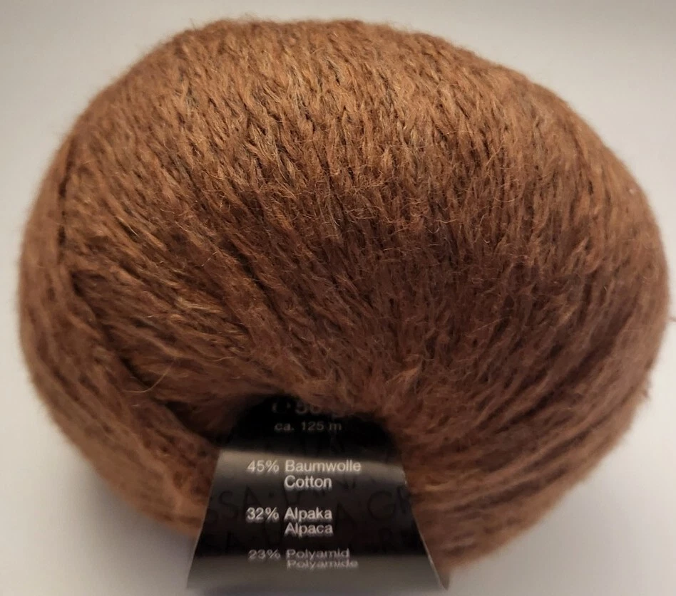 SKEIN/BALL OF LANA GROSSA BENESSERE YARN - COLOR #023 MEDIUM BROWN ALPACA BLEND - Image 3 of 3