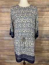 Prato Womens Dress Size 2 Tie Waist Floral Border Print Boho Hippie 