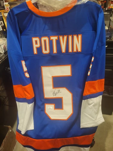 Denis Potvin Signed New York Blue Hockey Jersey (JSA)