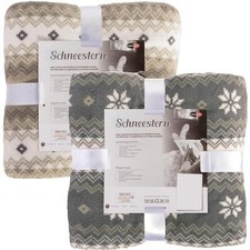 Kuscheldecke Coral-Fleece Flausch Tagesdecke o. Ärmeldecke Schneestern CelinaTex