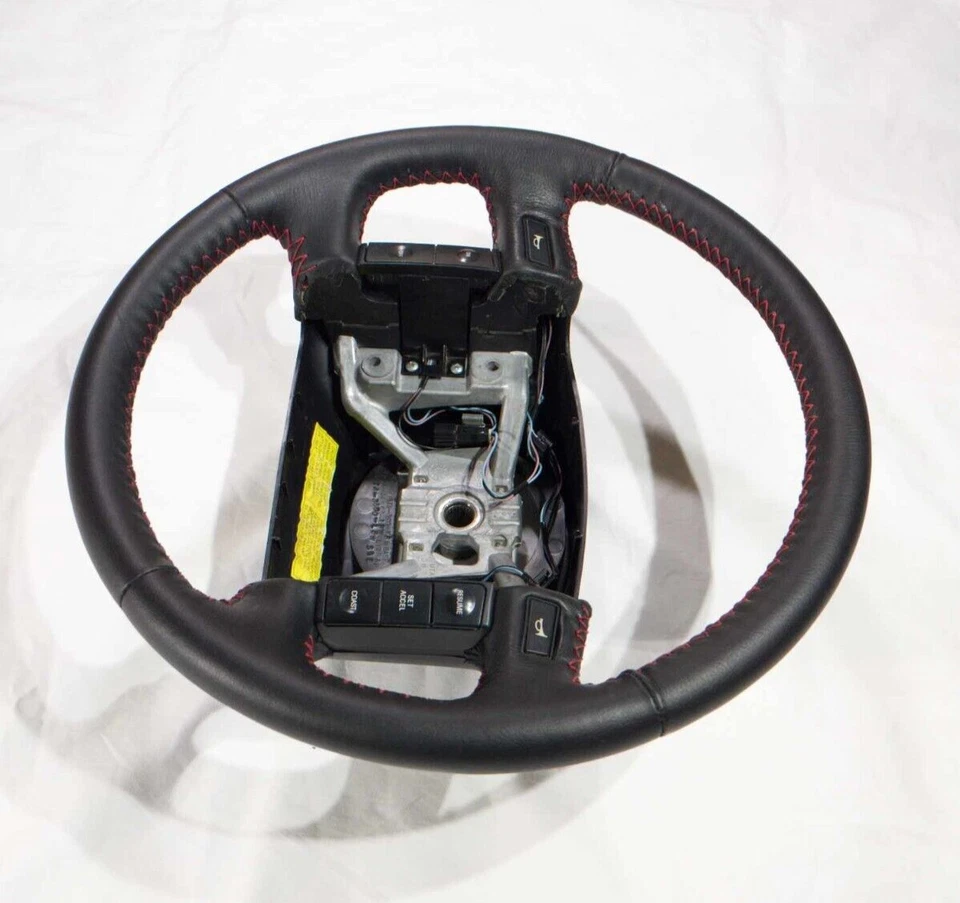 92 93 94 95 96 Volante Ford F150 F250 F350 NEGRO Envuelto NUEVO Cuero OEM Foto 4 de 4