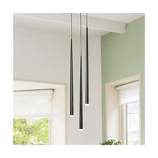 3 Lights Linear Pendant Light for Kitchen Island Dining Room,Black Cluster Pe...