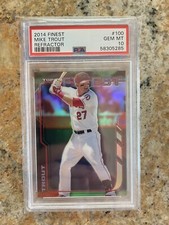 2014 Topps Finest Mike Trout Refractor!!🔥 PSA 10 #100 💎 HOT! Angels