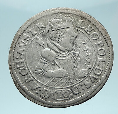 1627 AUSTRIA Archduke Leopold V Genuine Antique SILVER 10 Kreuzer