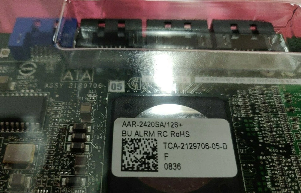 Adaptec AAR-2420SA/128+ BU ALRM RC RoHS 4-Port SATA PCI-x RAID Controller - NEW! - Image 2 of 2