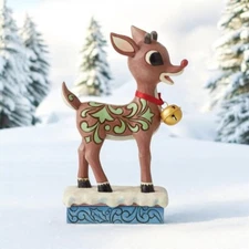 Jim Shore Rudolph Traditions Rudolph with Oversized Jingle Bell Figurine 6012716
