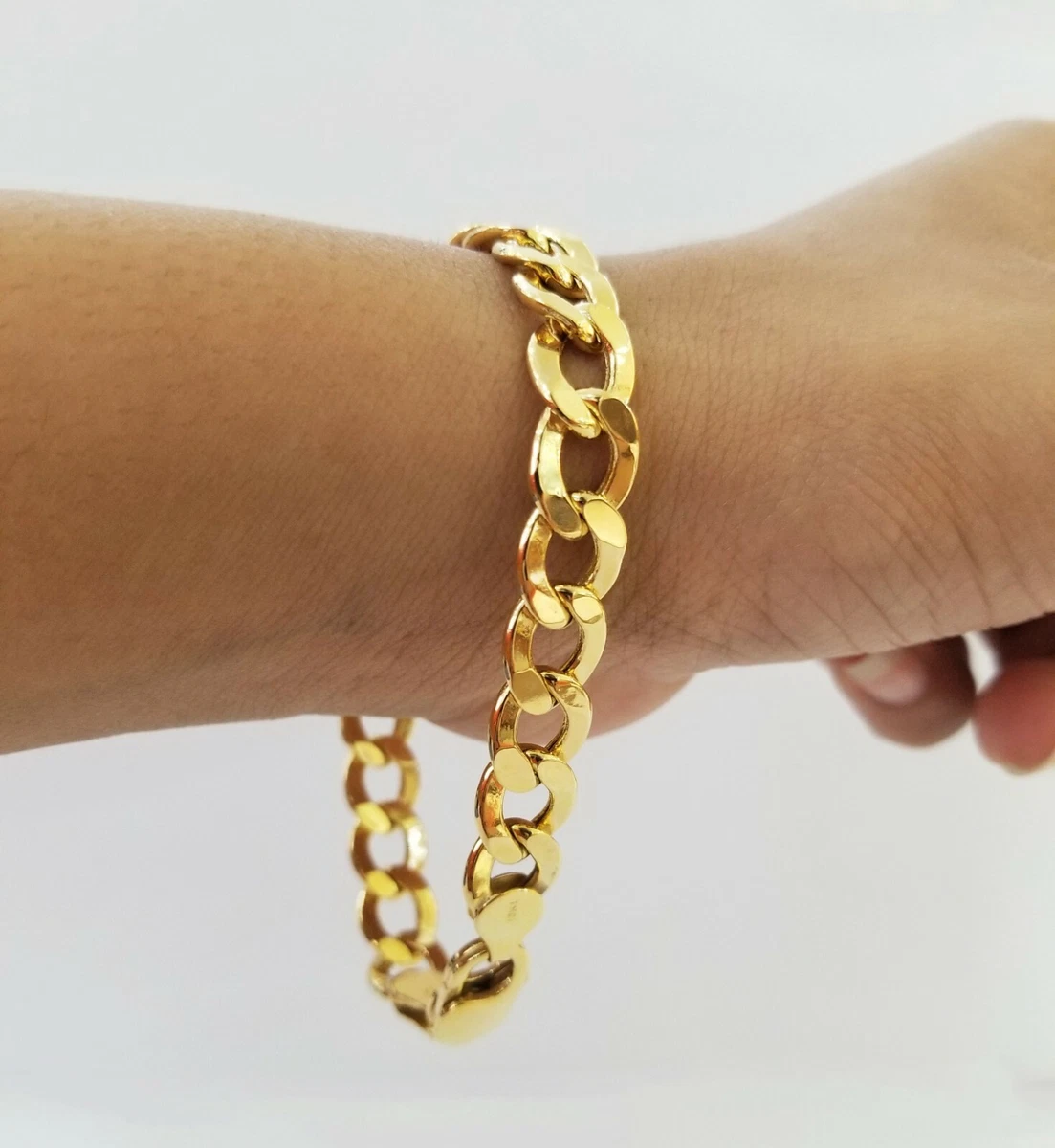 Solid Gold Miami Cuban Link Bracelet, 8 inch length