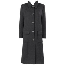Givenchy Couture A/w 1998 Alexander Mcqueen Charcoal Gray Wool Coat Overcoat