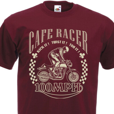 CAFE RACER T-Shirt Herren 100 MPH BSA TRIUMPH BMW Royal Enfield Custom Motorrad