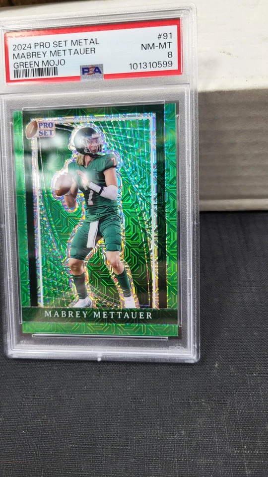 2024 MABREY METTAUER PRO SET METAL 3/3 GREEN MOJO PSA 8 NM-MINT #91 - Image 3 of 4
