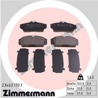 Zimmermann Bremsbelagsatz, Scheibenbremse 23463.170.1 FüR Nissan