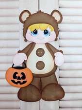 Handmade scrapbooking paper piecing for layouts, cards bear costume