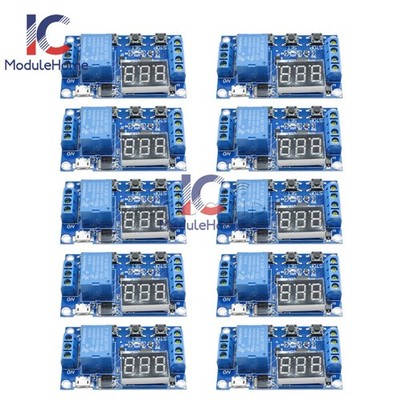10PCS Digital LED Trigger Delay Cycle Timer Switch Relay Module Micro USB 5V New
