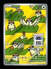 Pidgey 207/197 Holo Illustration Rare Obsidian Flames Pokemon 2023 LP Jerky