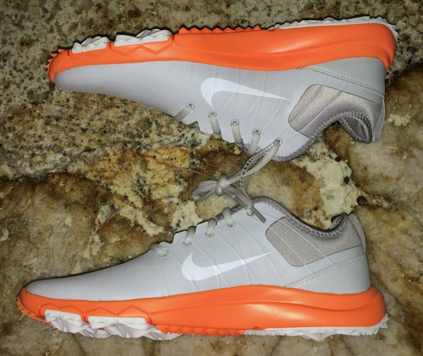 NIKE FI Impact 2 Platinum Grey Bright Citrus Golf Shoes Cleats Ladies Womens 8 thumbnail 3