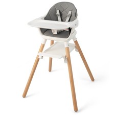 6-in-1 Infant Feeding Chair Convertible Wooden Baby Highchair w/ Removable Tray