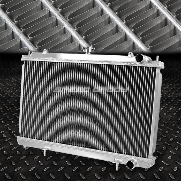 RADIADOR ALUMINIO 2 FILAS + 2X VENTILADOR 10" ROJO PARA 95-98 NISSAN 240SX S14 SILVIA KA24 Foto 2 de 4