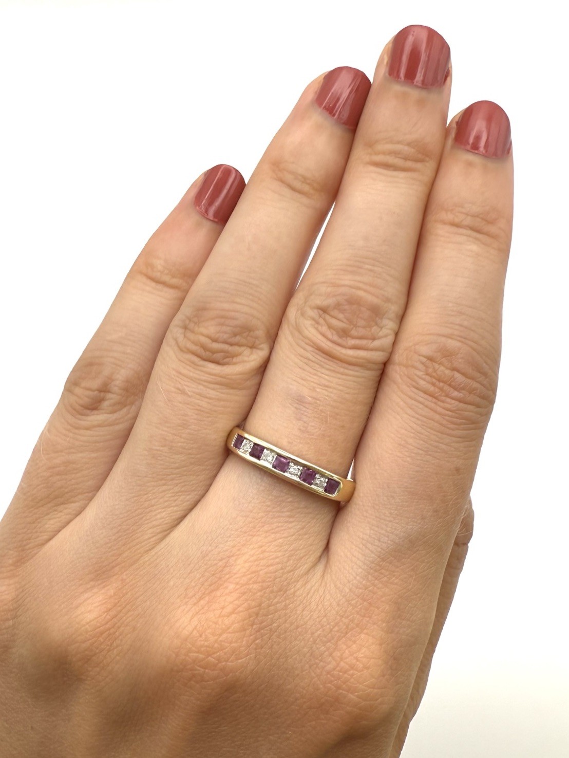 9ct Gold Ruby Diamond Ring Red Ruby Diamond Etern… - image 10