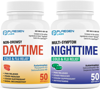 #ad Daytime and Nighttime Combo Pack Cold and Flu Relief Medicine Powerful Multi $27.61
