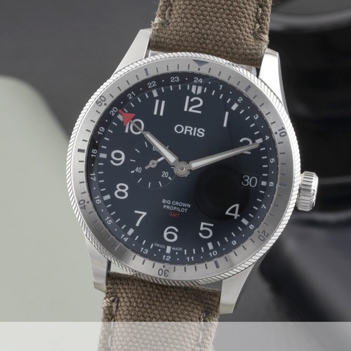 Oris Big Crown ProPilot Timer GMT Automatik Stahl Ref. 01 748 7756 4064 B&P