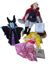 Disney Store Sleeping Beauty Bean Bag Plush Set of 3 With Tag