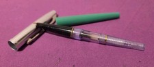 DDR HEIKO 443 KOLBENFÜLLER/ FÜLLFEDERHALTER- Grün/Silber VINTAGE OSTALGIE