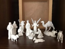 MARX RECAST 60MM CHRISTMAS NATIVITY SET REISSUE -15 PIECES CREAM